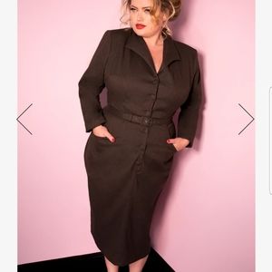 Michelle Pitt Miss Kitty Secretary Dress Brown XL